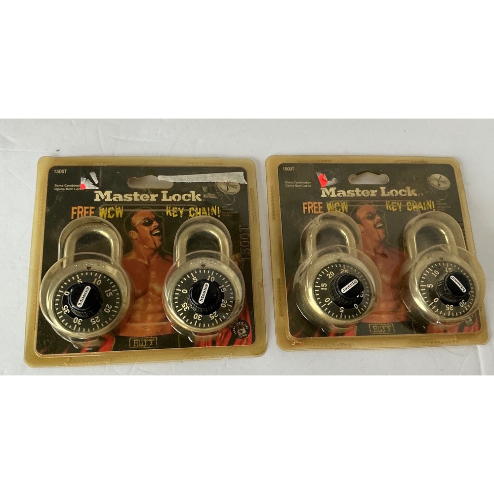 Master‎ Lock Y2K WCW Combination Padlock 2-Pack Buff Bagwell Vintage 1500T NWT